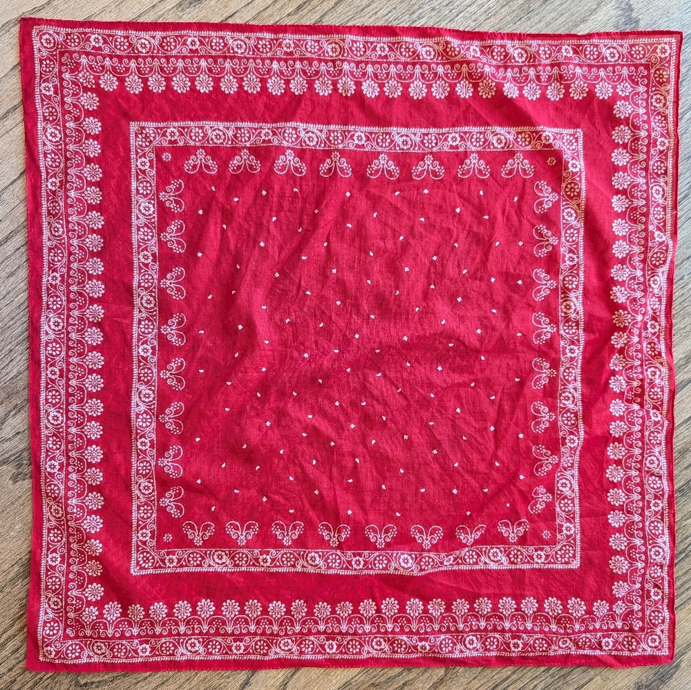 Madewell Red Paisley Bandana Scarf